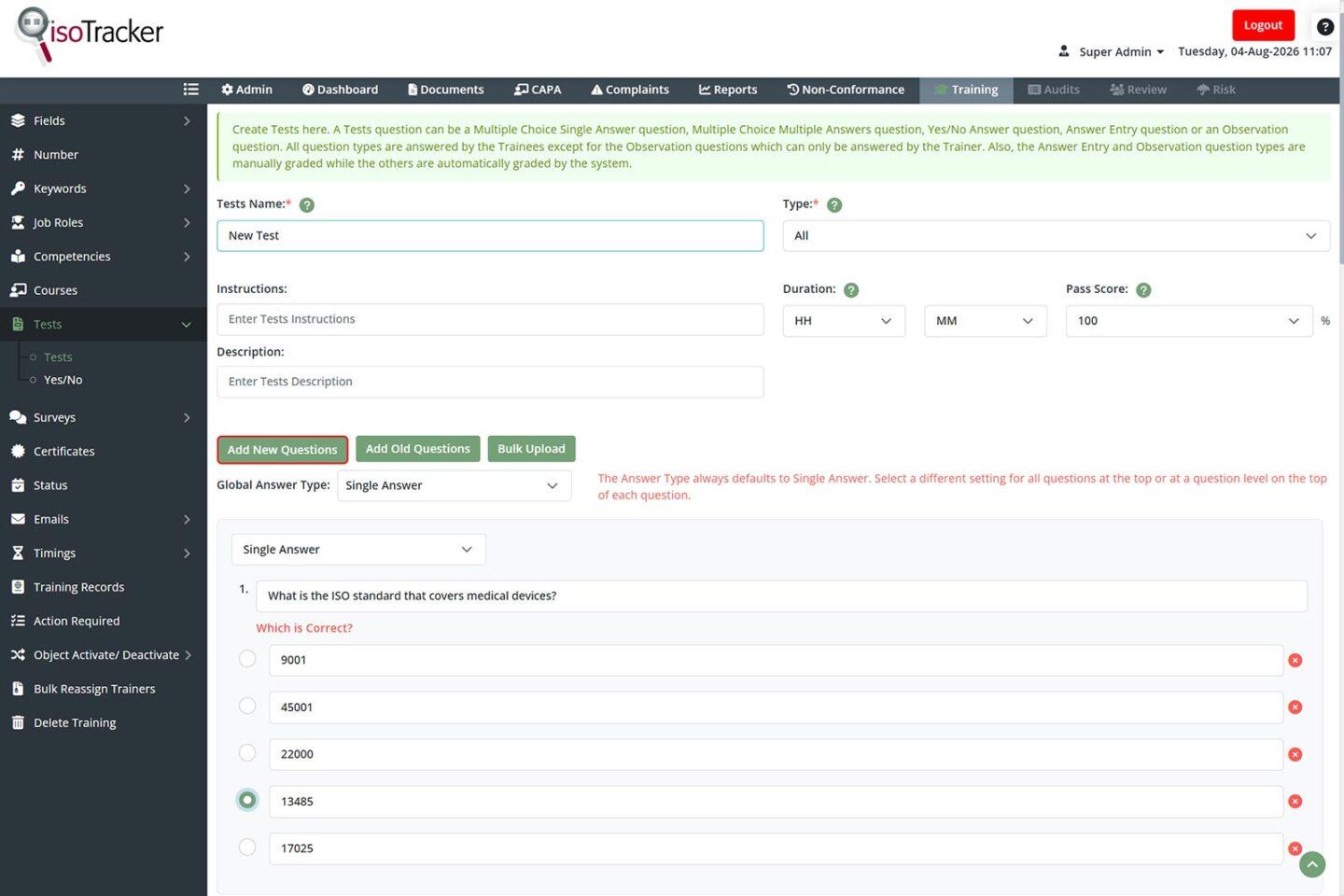 Set Up Create Tests